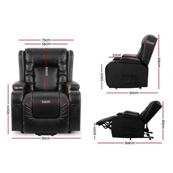 Electric Recliner Chair Lift Heated Massage Chair - Image 3