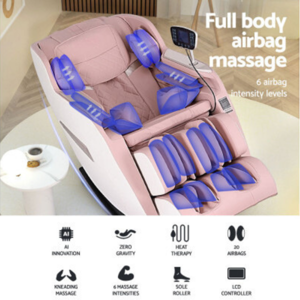 Pink Electric Massage Chair | Full Body | 150Kg Weight Capacity