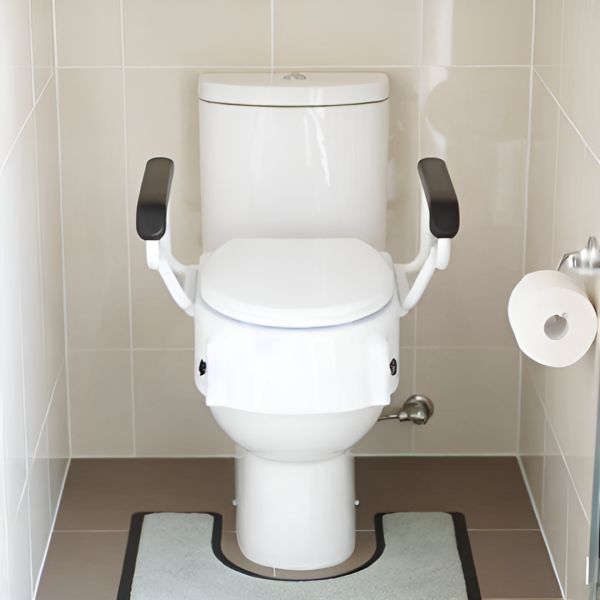 Adjustable Toilet Seat Raiser With Flip Up Arm Rests
