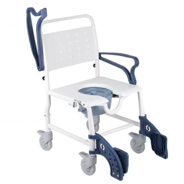 Lightweight Folding Portable Commode Chair open
