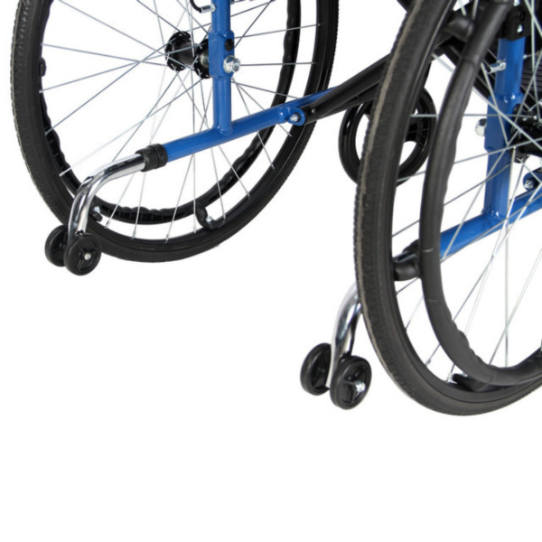Blue Deluxe Steel Wheelchair | 140Kg Weight Capacity